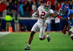 Former Aledo Bearcat Jase McClellan rebounded from an injury to have a solid junior season at running back for the Alabama Crimson Tide. He finished second on the team in rushing and helped them to an 11-2 record and a 45-20 Sugar Bowl victory against Kansas State, along with a No. 5 final national ranking. McClellan is shown in action against Ole Miss on Nov. 11, 2022.